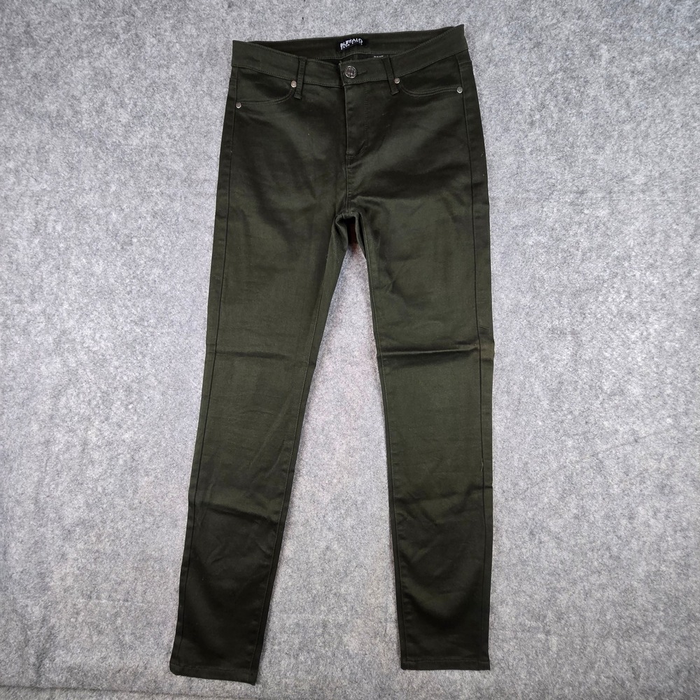 Buffalo David Bitton Pants Women 6/28 Olive Green Skinny Stretch Mid Rise